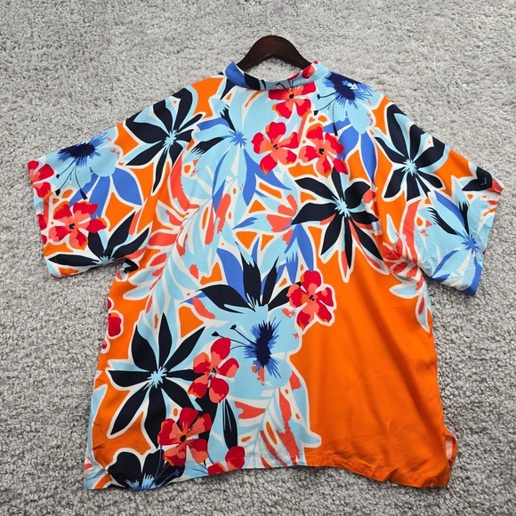 Soft Surroundings Top Women Large Multicolor Kimono‎ Cabana Bay Floral Beach - Picture 6 of 9